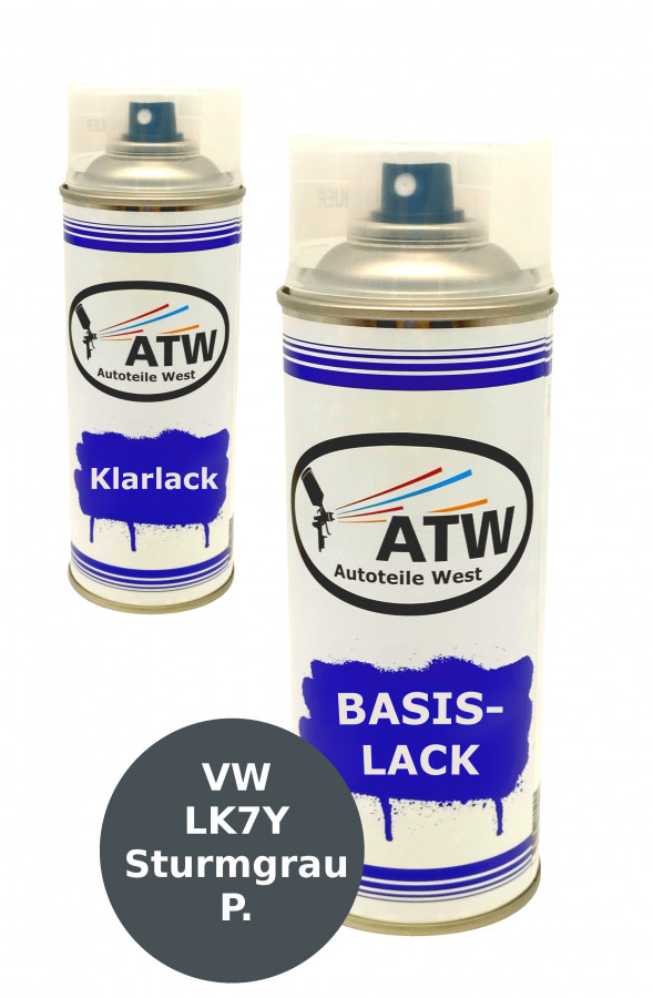 Autolack für VW LK7Y Sturmgrau P. +400ml Klarlack Set